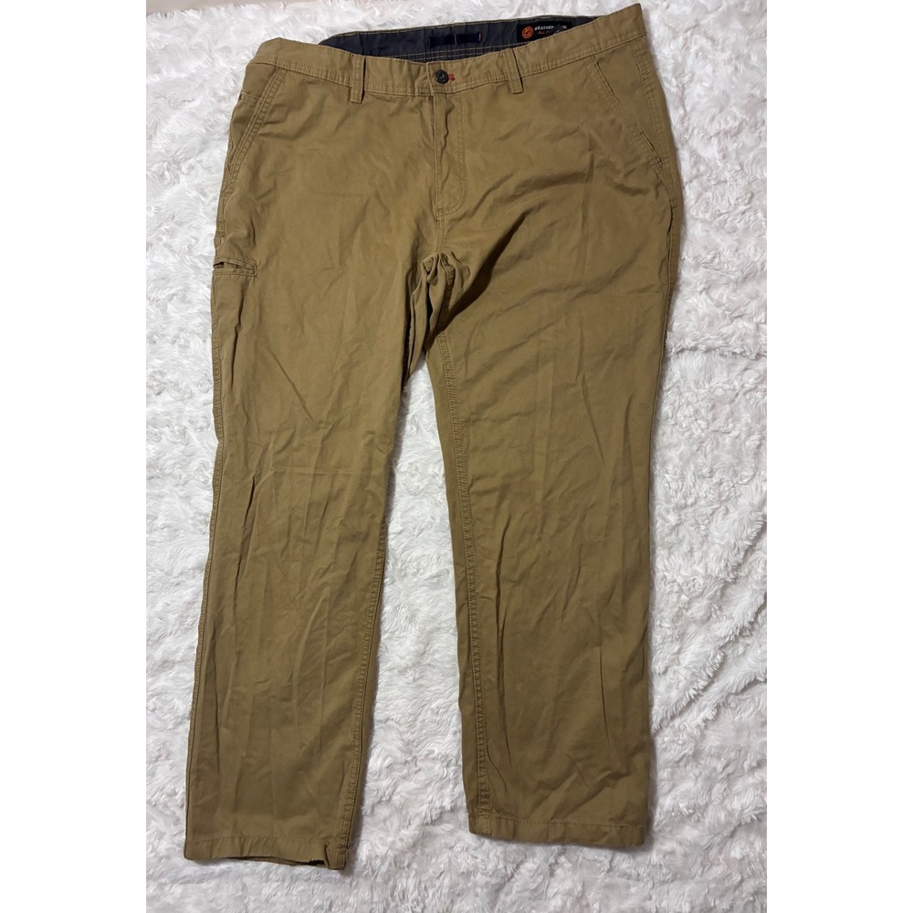 Weatherproof Mens Golden Tan Cotton Straight Leg Pants 40x32